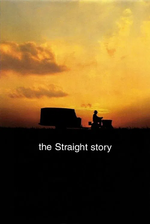 The poster features a silhouetted tractor and farmer against a vibrant sunset, evoking a sense of solitude and introspection. The warm hues of orange and yellow create a dramatic backdrop, while the stark black silhouette of the farm equipment and figure adds depth and mystery.