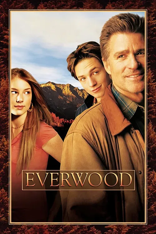 The poster features a man in a striped shirt and a woman with blonde hair, both with serious expressions. The background shows a rugged landscape with a man in a brown shirt standing behind them. The colors are earthy and muted, suggesting a drama or thriller. The mood is tense and dramatic, hint...