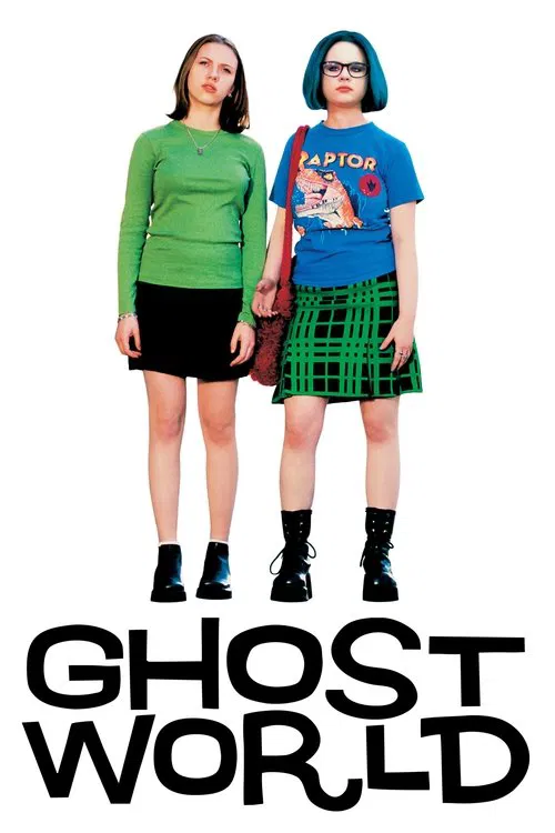 Two women stand confidently against a stark white background, exuding a mix of humor and mystery. The woman on the left wears a bright green sweater and black skirt, while the woman on the right sports a blue t-shirt and green plaid skirt. Their confident poses and vibrant colors create a lively,...