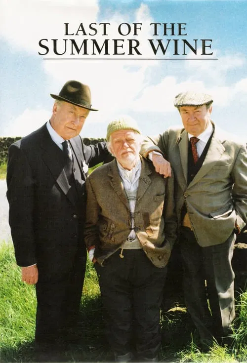 The poster features three men in vintage attire against a bright, sunny summer backdrop. The warm tones of their suits and the vibrant green grass evoke a nostalgic, nostalgic, and nostalgic mood.