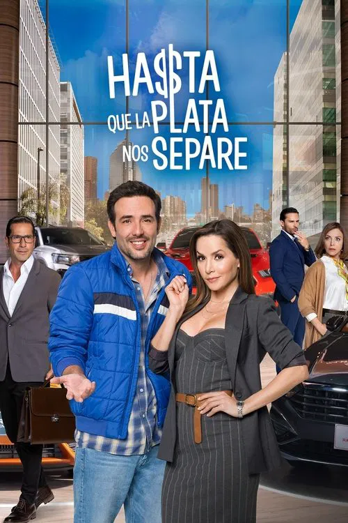 The poster features a vibrant urban scene with a man in a blue jacket and woman in a gray dress posing confidently. Behind them, other characters stand in a bustling city environment, suggesting a lively, dynamic atmosphere. The bold, colorful design with the show's title creates an energetic and...