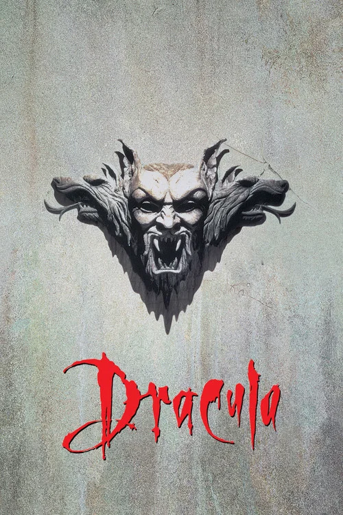The poster features a hauntingly beautiful blonde woman with pale skin, her face partially obscured by a hand holding a sharp, glowing dagger. The deep red background and dramatic lighting create an eerie, supernatural atmosphere, evoking the classic vampire tale.