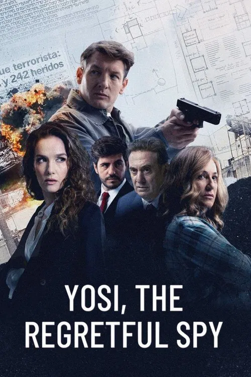 The poster features a dramatic scene with four characters, including a man in a suit holding a gun, exuding tension. The muted tones of the background suggest a noir atmosphere, while the bold white text stands out against the darker backdrop.