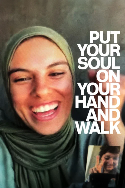 The poster features a joyful woman in a green headscarf, exuding happiness and confidence. The vibrant green background contrasts with the warm white text, creating an uplifting and inviting atmosphere. The overall mood is positive and inspiring, encouraging viewers to embrace their inner strengt...
