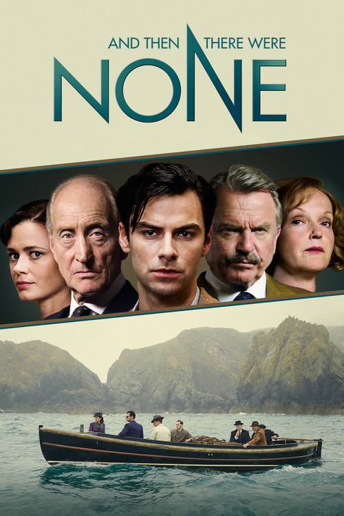 The poster features four men in a row, each with a distinct expression, set against a backdrop of a serene coastal landscape. The muted tones of the image evoke a sense of mystery and suspense, while the boat in the foreground hints at the supernatural elements that will unfold.