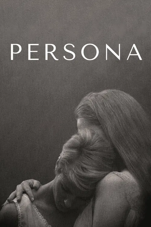 The poster features a close-up of two people's faces in black and white, with their eyes touching. The minimalist design evokes a sense of intimacy and mystery, suggesting a psychological thriller. The stark contrast between the faces and the white background adds depth to the mood.