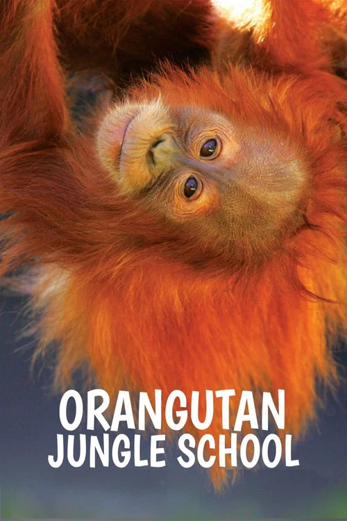 The poster features two orangutans in a lush green jungle setting, creating a natural and adventurous mood. The vibrant orange title contrasts with the earthy tones of the background, while the Smithsonian Channel logo at the bottom suggests educational content.
