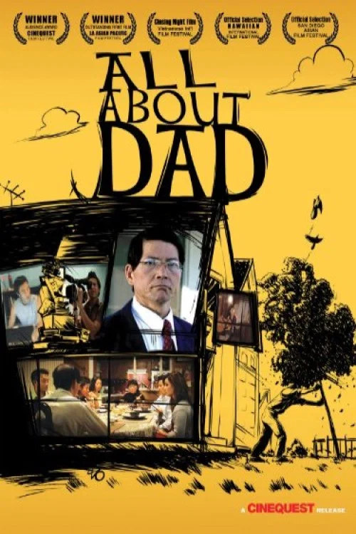 The poster features a man in a suit with a serious expression, framed by a collage of television screens showing various scenes. The background is dominated by a bright yellow hue, creating a warm and nostalgic atmosphere. Birds fly in the sky, adding a sense of movement and life. The overall moo...
